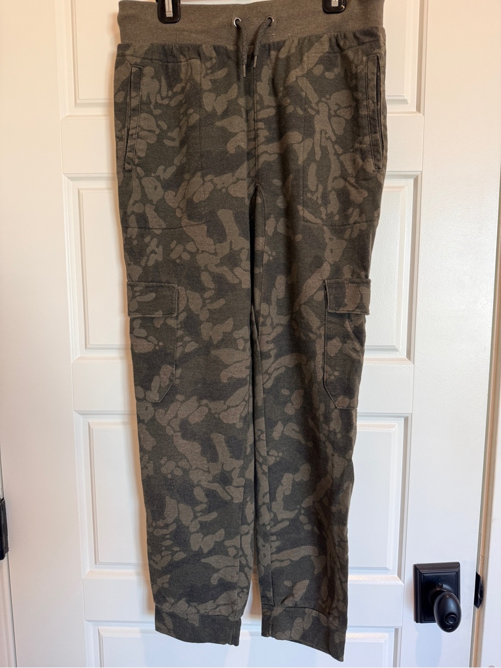 Cat & Jack Boys Sz Large (12-14) Olive Green Camo Jogger Sweatpants